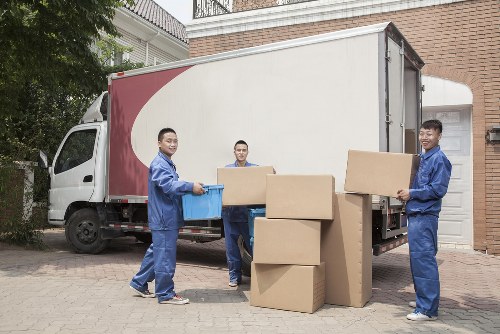 Furniture and files prepared for an office move in Stepney