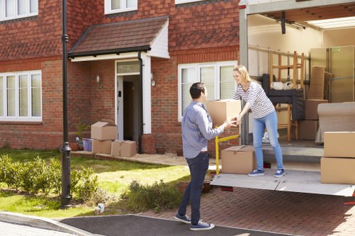 Man and van removal service in Stepney with a moving van ready for loading