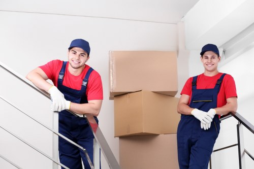 Commercial movers relocating office equipment in Stepney