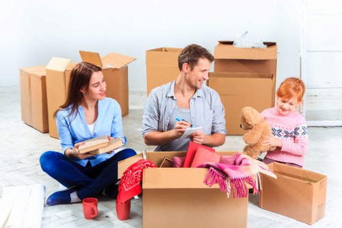Packed household items ready for a local Stepney removal service