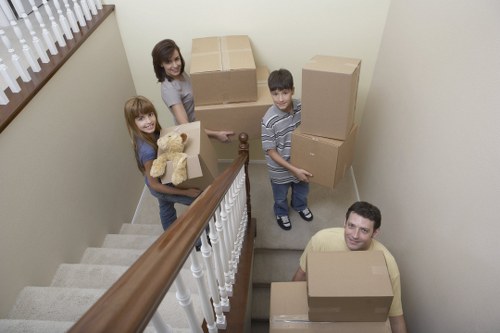 Stepney moving van preparing for a local residential and business move